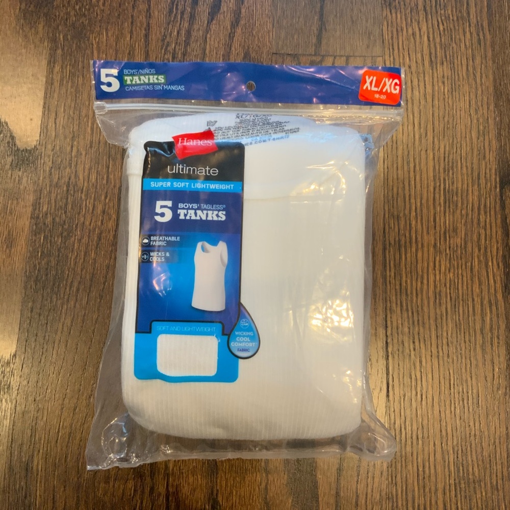 Boys white tank top